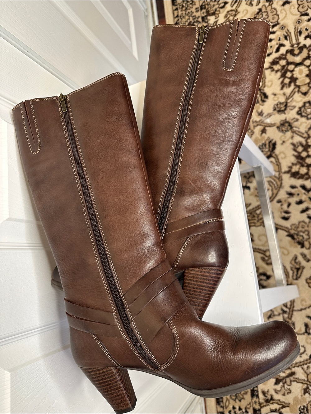 PIKOLINOS Dark Brown Leather Calf Height Heeled Boots - Picture 4 of 6